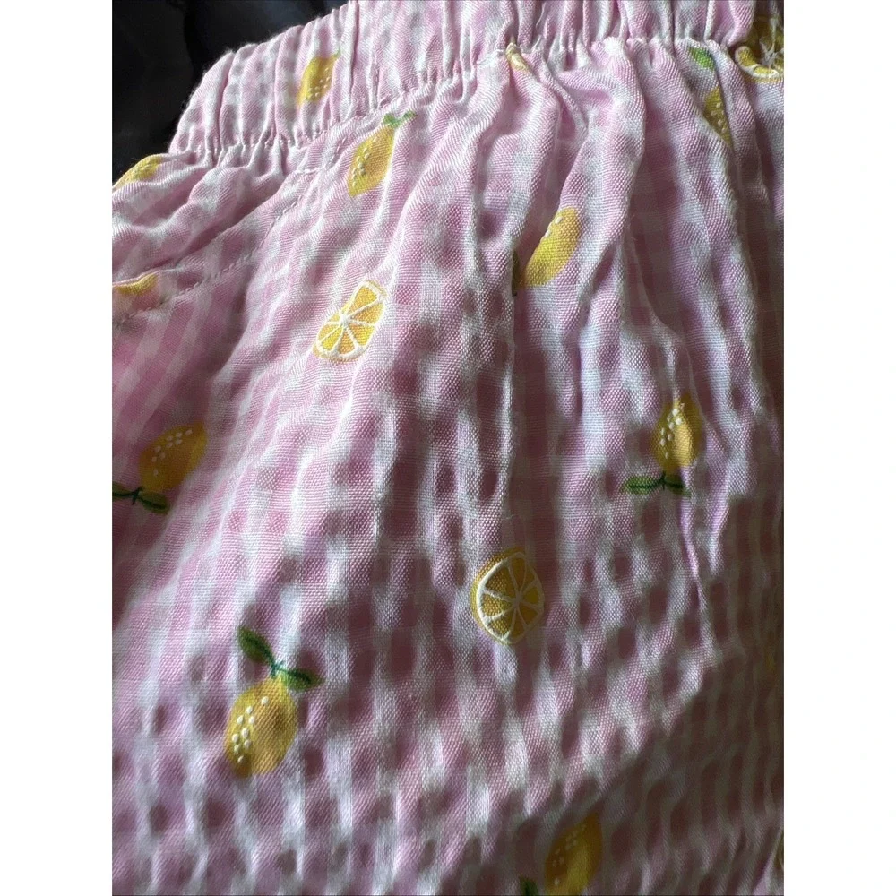 btween Size 6 pink gingham short set with Lemon Stitching - Picture 3 of 8